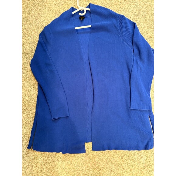 Talbots XL Blue Boyfriend Cardigan. Decorative Side Zippers  Sty 4945 Capsule - Picture 16 of 16